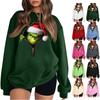 Women's Sweatshirt Sports Christmas Funny Print Pullover Sweatshirt Round Neck Long Sleeve Top Casual Sweatshirt