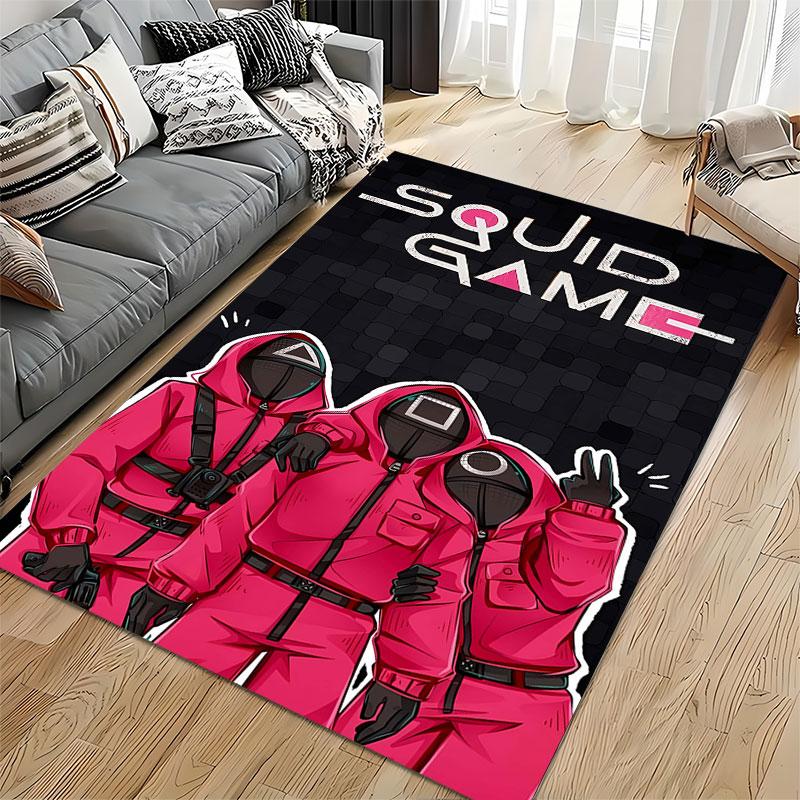 Squid Game Guards Design Carpet suitable as a non-slip mat for the living room or bedroom sofa