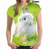 Летняя повседневная футболка с новым принтом в виде животного 3D-кролика, модная футболка с коротким рукавом