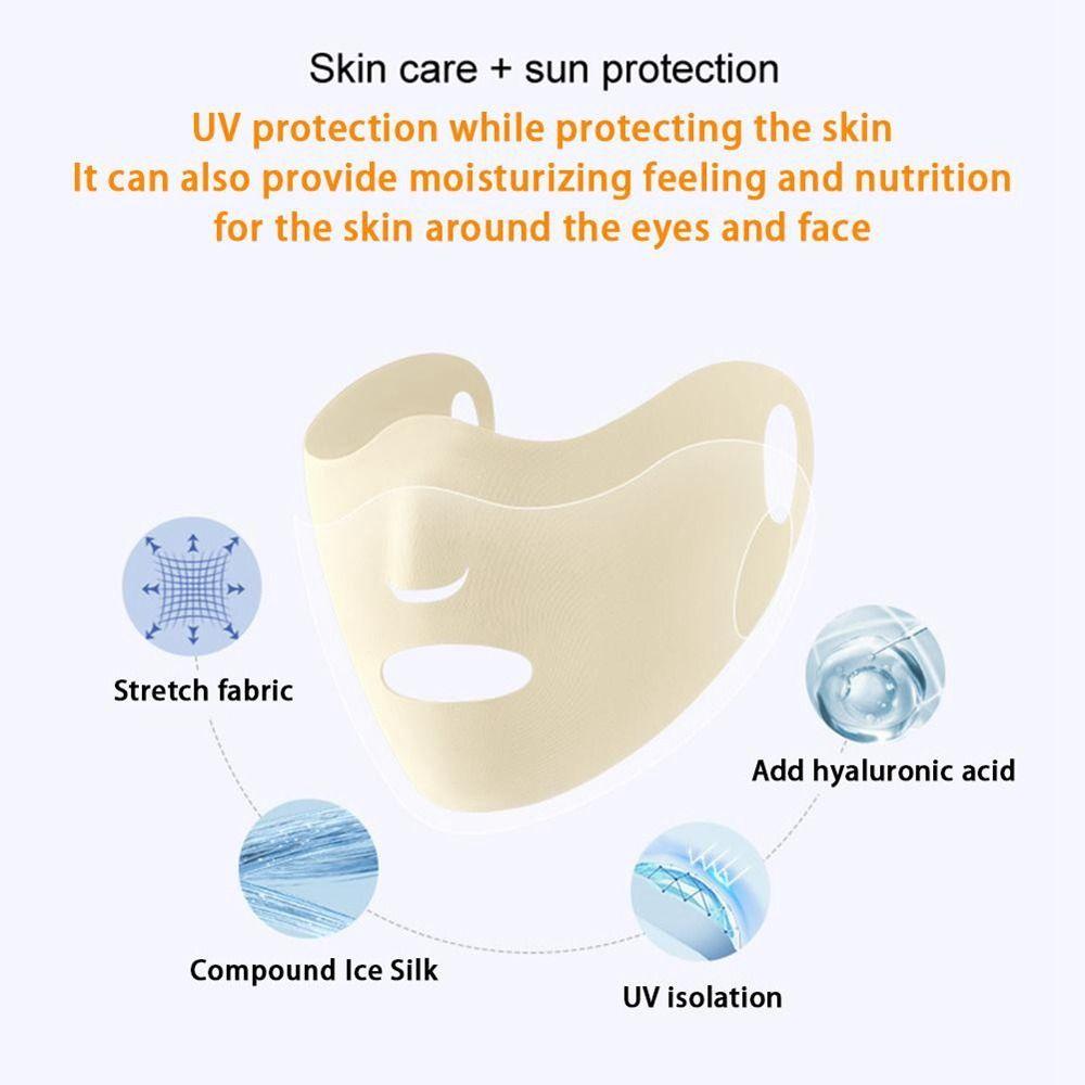 Solid Color Silk Scarf Outdoor Sunscreen Mask Ice Silk Face Scarf Sunscreen Veil Anti-uv Face Cover