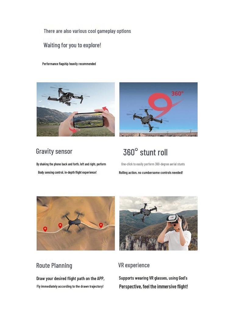 HD детский складной квадрокоптер с дистанционным управлением для аэрофотосъемки