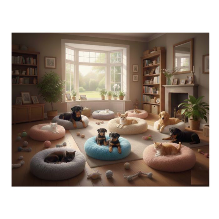 Panier - Krems - Rond - Beige - 70 x 18 x 53 cm - Lavable en machine à 30 °C