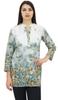 Phagun Women's White Floral Digital Printed Long Sleeve Tunic Casual Top -