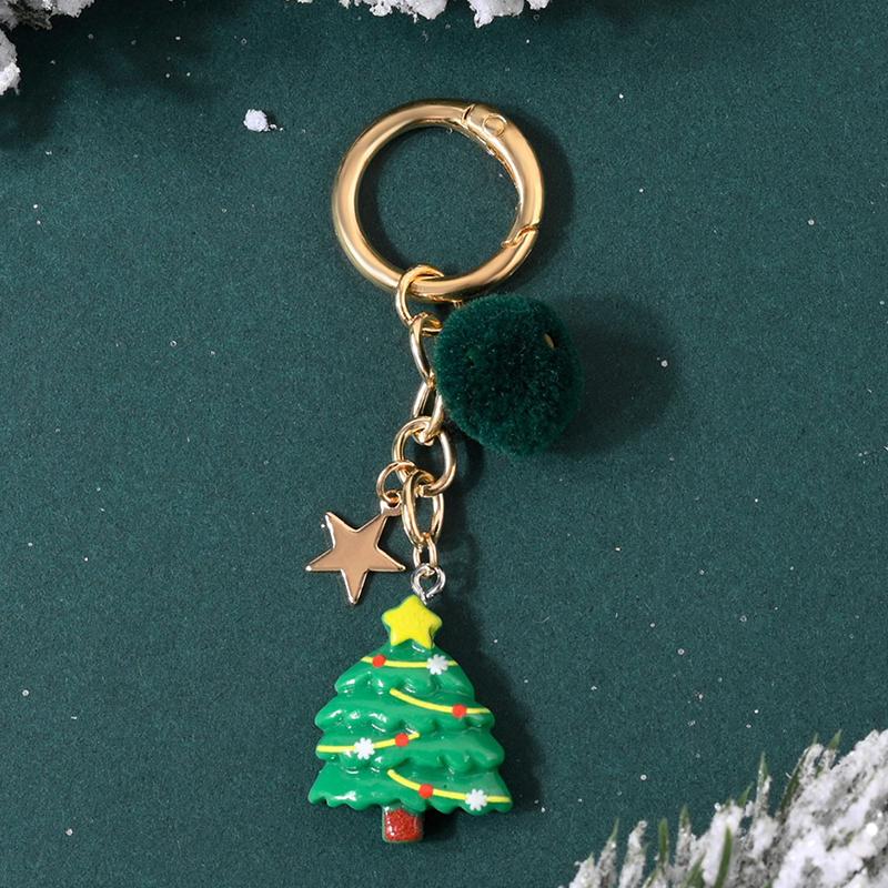 Рождественская елка Санта Клаус Брелоки Шарм для сумки для женщин Изысканная подвеска для сумки Брелок для ключей от машины Ювелирное изделие Рождественский подарок
