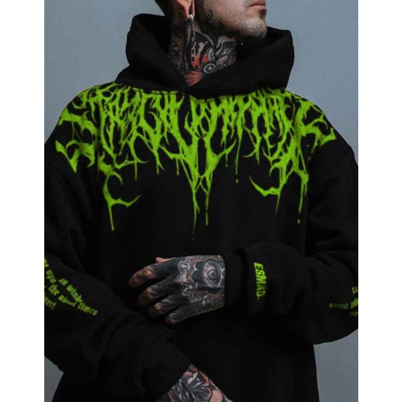 Devil's Blood Oversize Утолщенная теплая толстовка с капюшоном Осенняя мужская повседневная толстовка