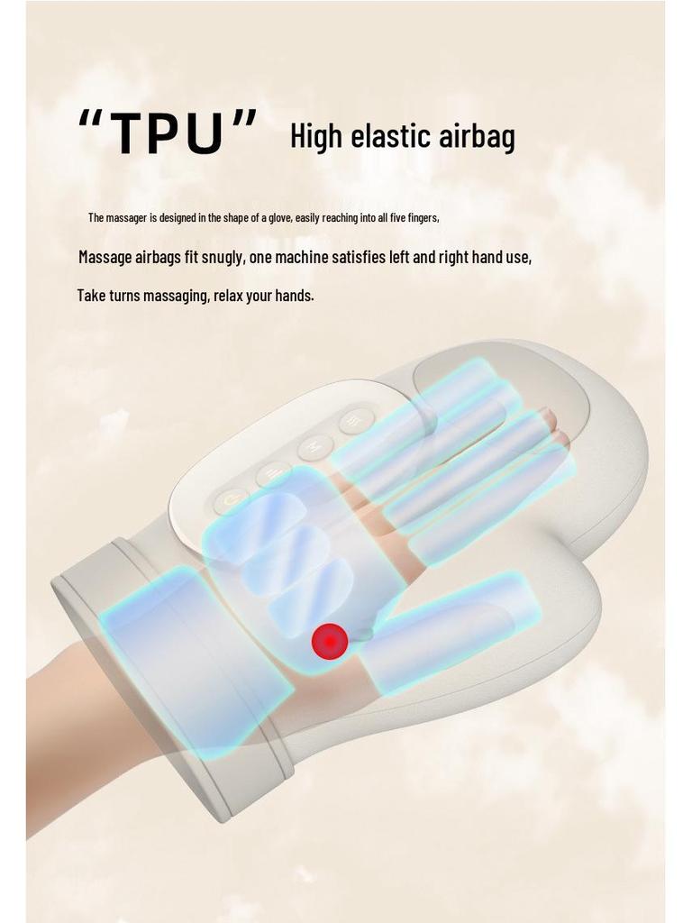 Интеллектуальный ручной массажер с горячим компрессом и давлением воздуха для терапии пальцев, суставов и запястья