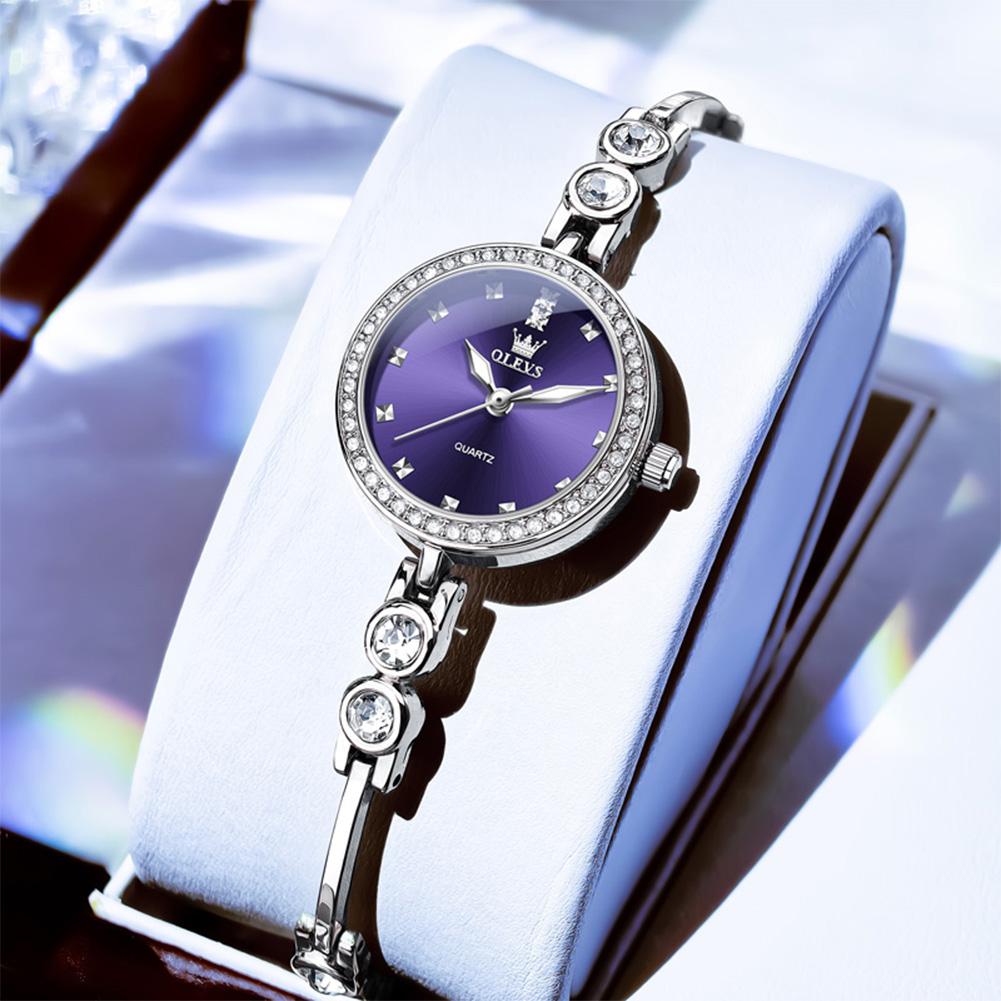 OLEVS Watch for Women Fashion Elegant Female Quartz Rose Gold Wristwatch 3ATM Waterproof Rhinestone Bracelet Ladies Clock