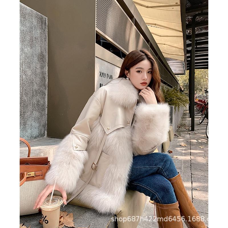 Винтажное толстое модное теплое пальто с мехом, женское зимнее новое корейское модное искусственное лисье меховое пальто с подкладкой, уличная верхняя одежда