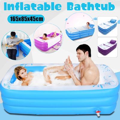 Новая Синяя Большого Размера Надувная Ванна SPA ПВХ Складная Портативная для Взрослых с Воздушным Насосом Бытовая Надувная Ванна