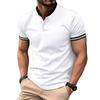 Новая летняя приталенная рубашка поло с коротким рукавом, однотонная, с воротником-стойкой, мужская, деловая, повседневная, рубашка поло, топы