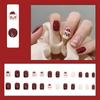 Christmas Fake Nails Short Press On Nails Square Red Full Cover Glue On Nails Christmas Nails With Cute Designs Extra Short With 2ml Glue
