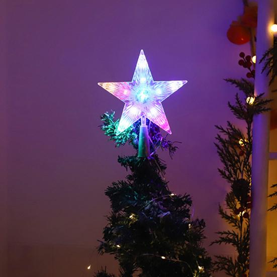 Рождественская звезда-верхушка для елки с несколькими режимами освещения, пульт дистанционного управления, питание от USB, 3D-украшение для верхушки елки в виде звезды
