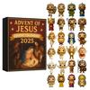 Jesus Advent Calendar Advent of Jesus Christmas Countdown Calendar Religious Advent Calendar with 24 Decorations for Kids Festive Gift Home Holiday