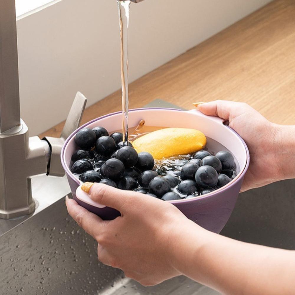 Drainer Plastic Drain Basket Vegetable Cleaning Tool Washing Storage Basket Kitchen