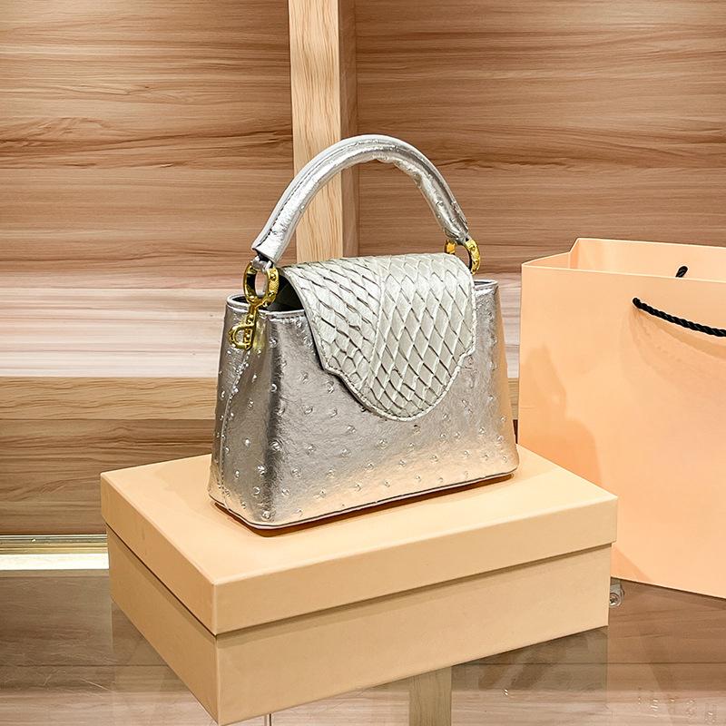 Сумка из кожи страусиного узора для женщин Niche Fashion Сумка через плечо на одно плечо