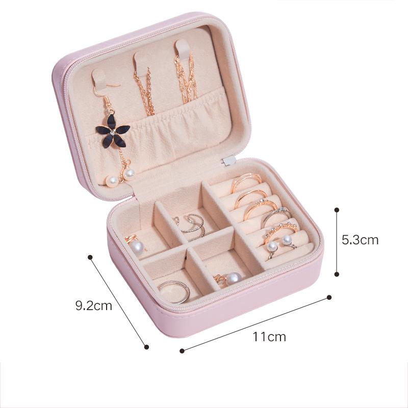 Изысканная кожаная шкатулка для украшений, дорожная портативная шкатулка для ожерелий и колец, розовый многофункциональный органайзер для женщин, упаковка