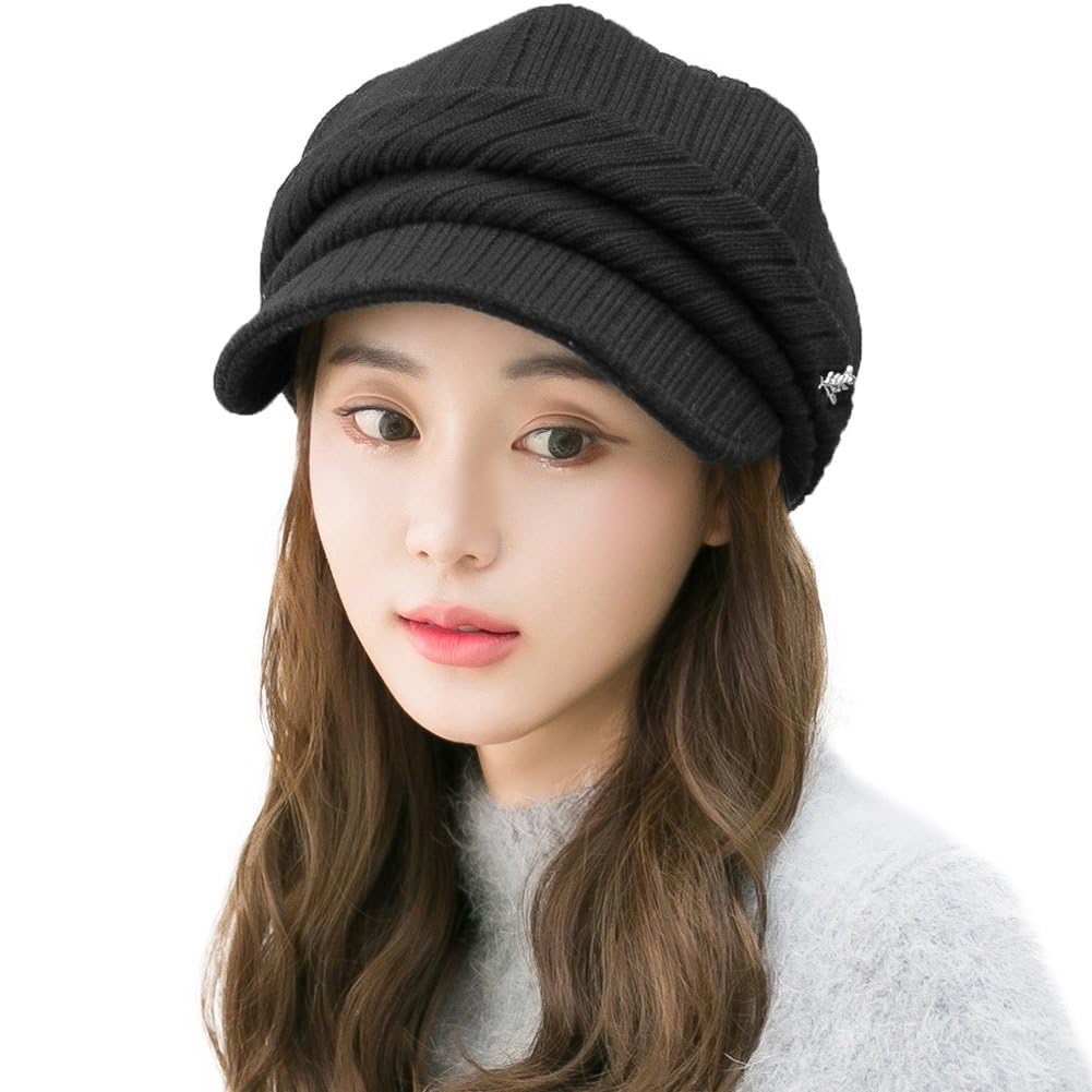Siggi Knit Adjustable with Cold Small Bicycle Hat, Women's Hat, Casquette, Size, Cotton, Brim, Plain, Casual, Autumn/Winter, Protection, Face,