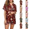 Ladies' Loose Casual Top Shorts Two-piece Set Christmas Printed Pajamas Set