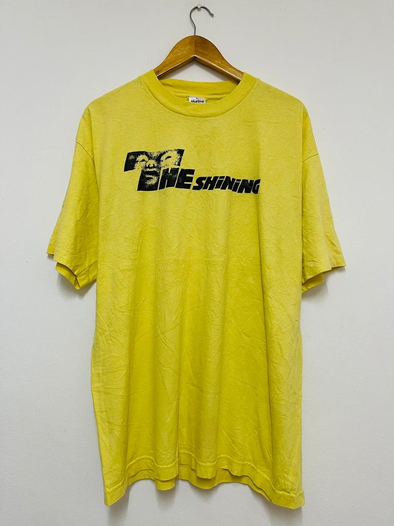Vintage 90s The Shining Psychopath Film T-Shirt / Rare / Movie / Yellow / XL / Psychological Horror Film / UK Film / Stanley Kubrick / Jack