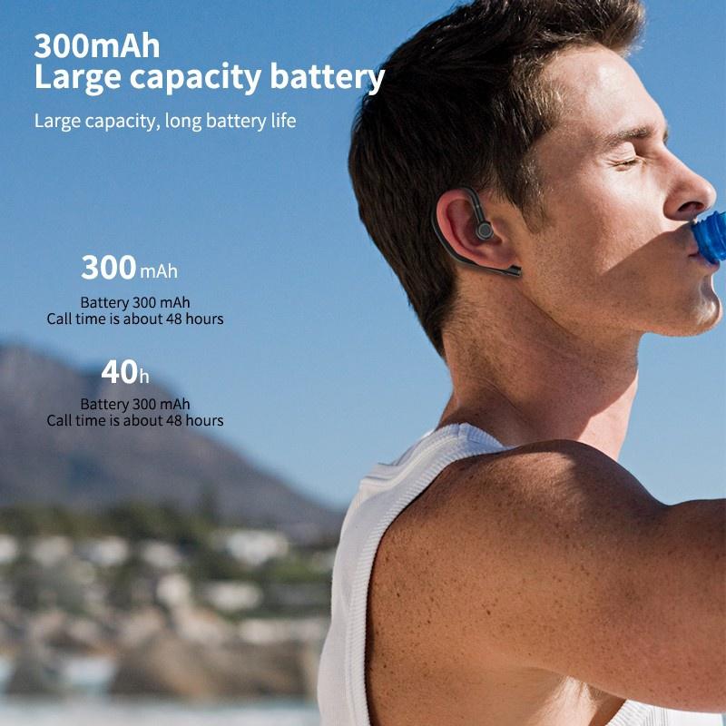 Беспроводные наушники Bluetooth 5.0 Водонепроницаемая спортивная Bluetooth-гарнитура Длительное время ожидания Шумоподавление Бизнес-наушник с микрофоном