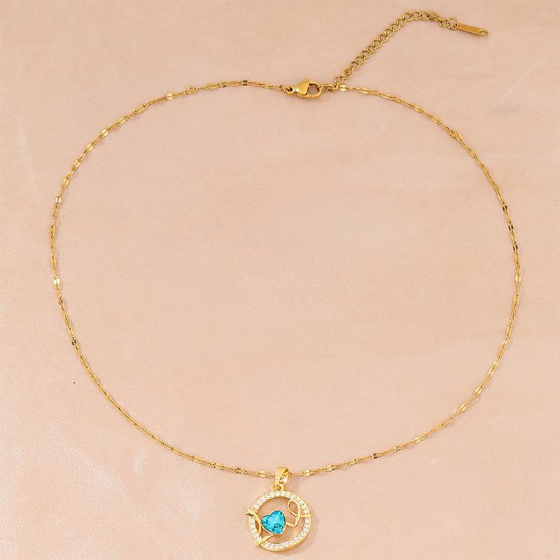 Ожерелье 'Любовь' Женское Высококлассное Простое и Универсальное Микровставленное Подвеска-Буква Цепочка на Ключицу Аксессуары