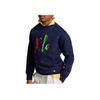 Свитшот Polo Ralph Lauren Весна-Лето 2024 Принт с буквами Круглый вырез Повседневный Длинный рукав Детские топы Темно-синий CWPOKNIY8021053-410