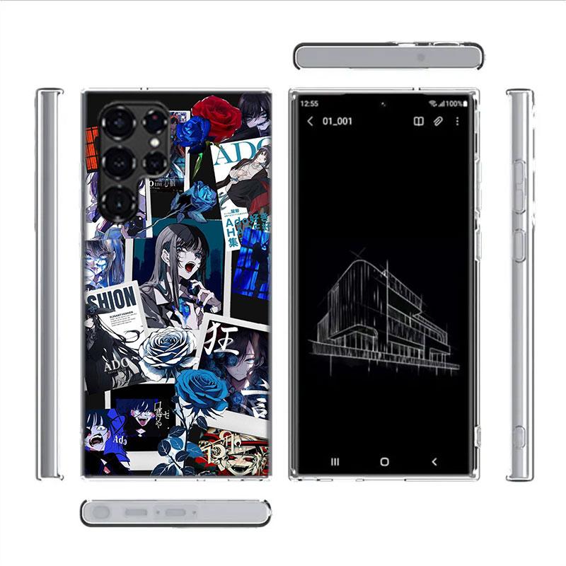 Ado Album Kyogen Capa Phone Case For Samsung S26 Ultra S25 Edge Galaxy S23 S21 S20 S24 FE S22 S10 Plus Cover Clear TPU Shell Coq