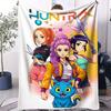 Фланелевое одеяло K-POP Охотники на демонов Huntrix Тигр Мягкое теплое Покрытие для дивана и кровати Путешествия Кемпинг Домашний отдых Подарок для девушек Фанатов
