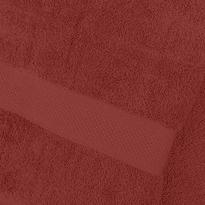 Drap de bain en coton 500 gr/m2 70x130 cm LAGUNE brique, par Soleil d'ocre