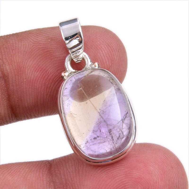 Natural Ametrine Gemstone Handmade 925 Solid Silver Jewelry Pendant 1.25'' r5Y58