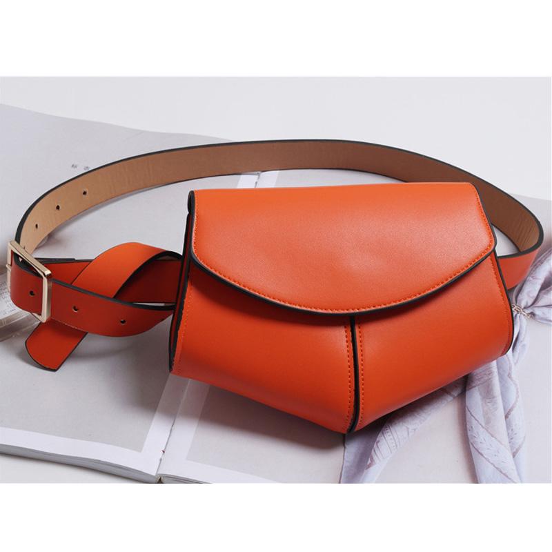 Korean Version of Mini Pockets Ladies PU Leather Waist Belt Bag Women Mini Disco Waist Pack