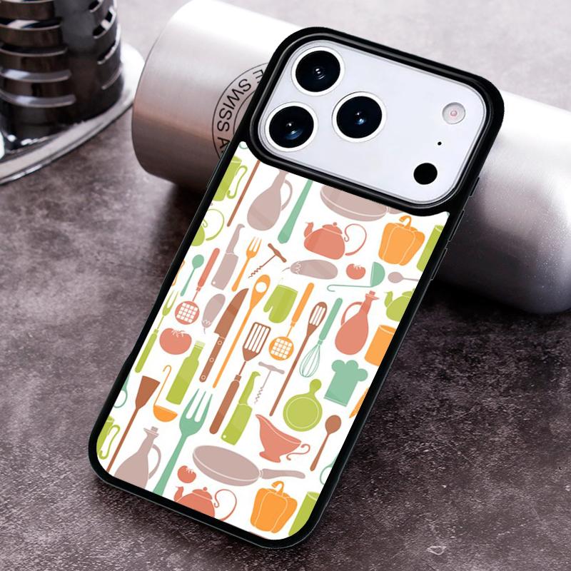 Baking Cooking Utensils Chef Phone Case For iPhone 17 16 15 14 13 12 11 Pro Max Plus 17Air Soft Silicone Cover