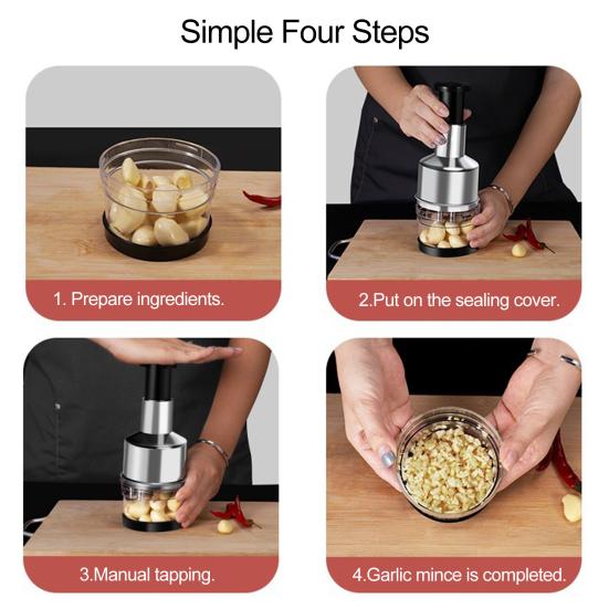 Ручной пресс для чеснока, давилка для чеснока из нержавеющей стали, простой в использовании, прочный измельчитель овощей, имбиря, лука для дома
