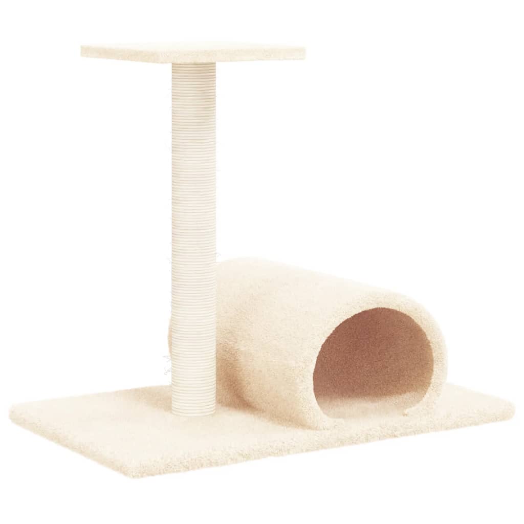 Scratching Post with Tunnel Cream 60 x 34.5 x 50 cm