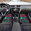 Комплект из 4-х всепогодных автомобильных ковриков с цветочным узором 'Роза' - Мягкие комфортные подпятники с синим геометрическим цветочным дизайном. Универсальная посадка для автомобилей, внедорожников
