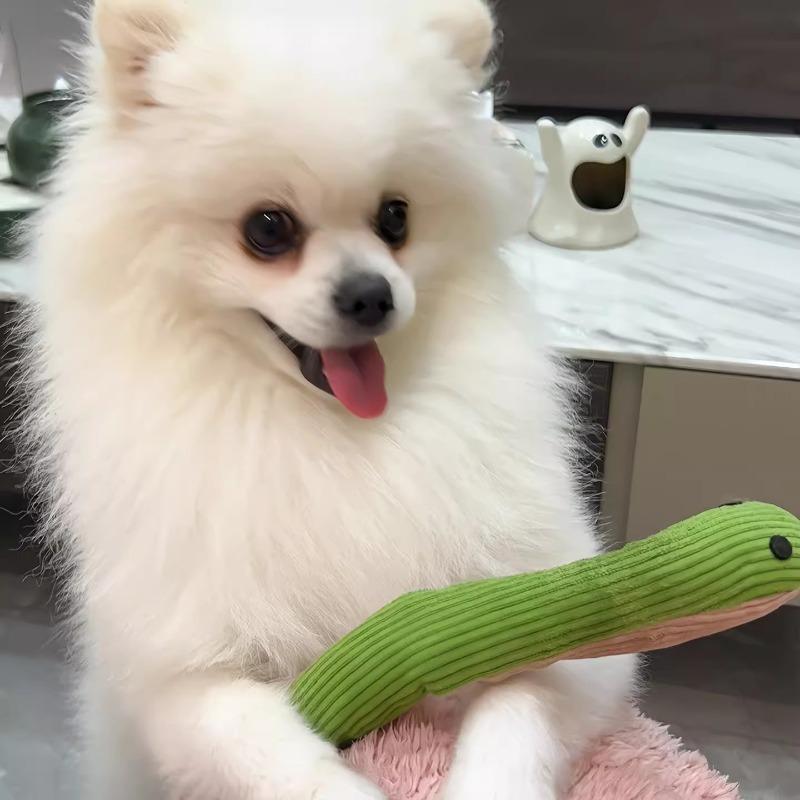 Green Plush Snake Squeaky Dog/Cat Toy – Soft Interactive Pet Chew Boredom Buster Toy