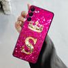 Чехол с надписью «King Crown Letter», красный, розовый, золотой, с бриллиантами для Samsung Galaxy S23 S22 S21 S20 Fe Ultra S10 S9 S8 Plus Note 20ultra 10plus