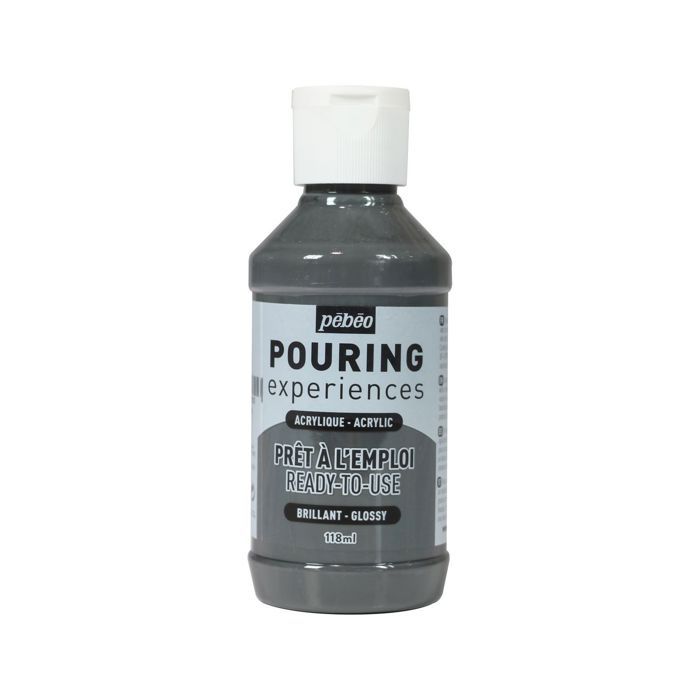 Acrylic Paint - Pébéo - Pouring - 118 Ml - Dark Grey - Mixed