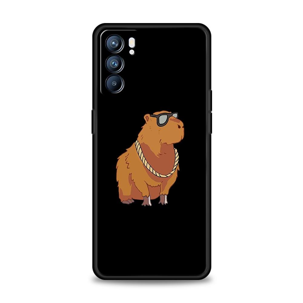 Cute Cartoon Capybara Case For Oppo Find X6 Pro X5 A54 A53 A52 A9 2020 A15 A95 A17 A16 A76 A74 A57 Reno7 Reno6 Pro Plus 5G Cover
