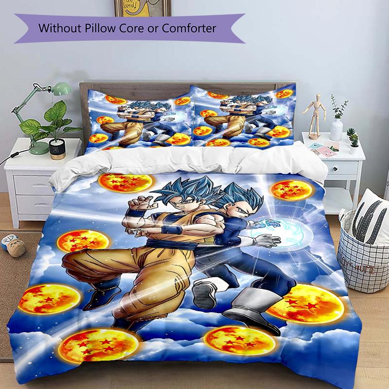 3pcs Dragon Ball Z Bedding Set: Perfect for Bedroom or Guest Room. Soft and Comfortable with No Core Included yy251009225