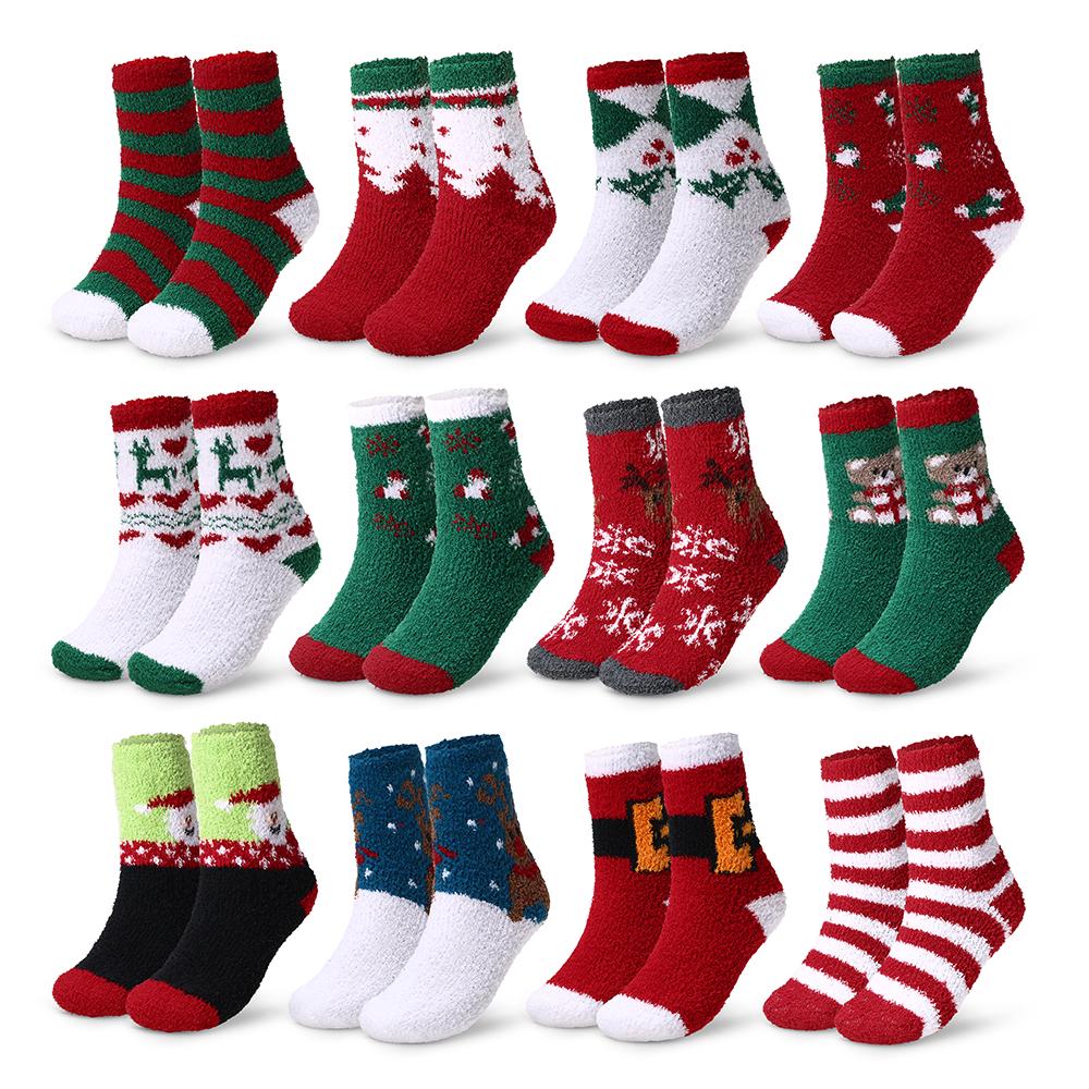 Теплые Взрослые Носки Узорные Рождественские Праздничные Носки Впитывающие Уютные Зимние