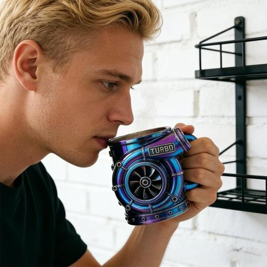 Кружка из нержавеющей стали с двигателем V8, кружка для кофе с автомобильным двигателем и изолированной ручкой, чашка для питья воды с автомобильным двигателем, подарки для механиков и автолюбителей