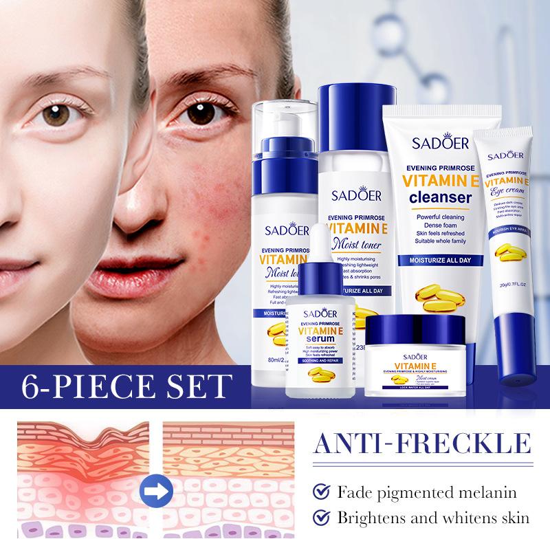 Набор из шести средств Evening Primrose Vitamin E Repair High Moisturing, увлажняющий, против морщин и старения кожи