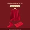 Hengyuanxiang Men's Red Pure Cashmere Warm Top Gift Set
