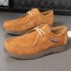 2024New Men's Shoes High-quality Suede Leather Casual Shoe Lace-Up Platform Sneakers Men Soft Soled Driving Shoes Zapatos Hombre