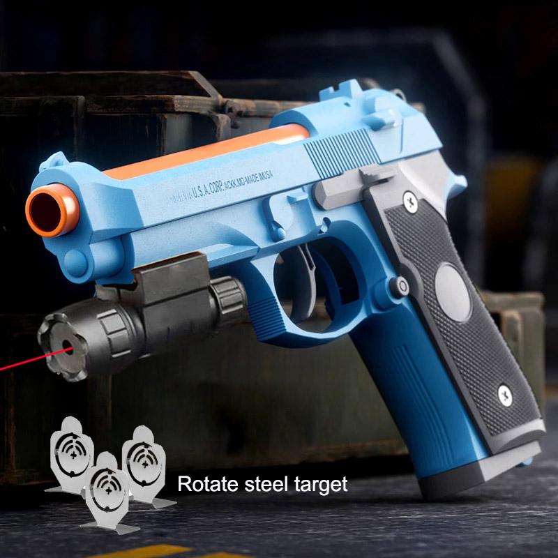 Игрушечный пистолет для метания снарядов Sig17 M9a3 с лазерной мишенью, мягкая пуля для страйкбола, спортивное оружие CS для детей, подарок