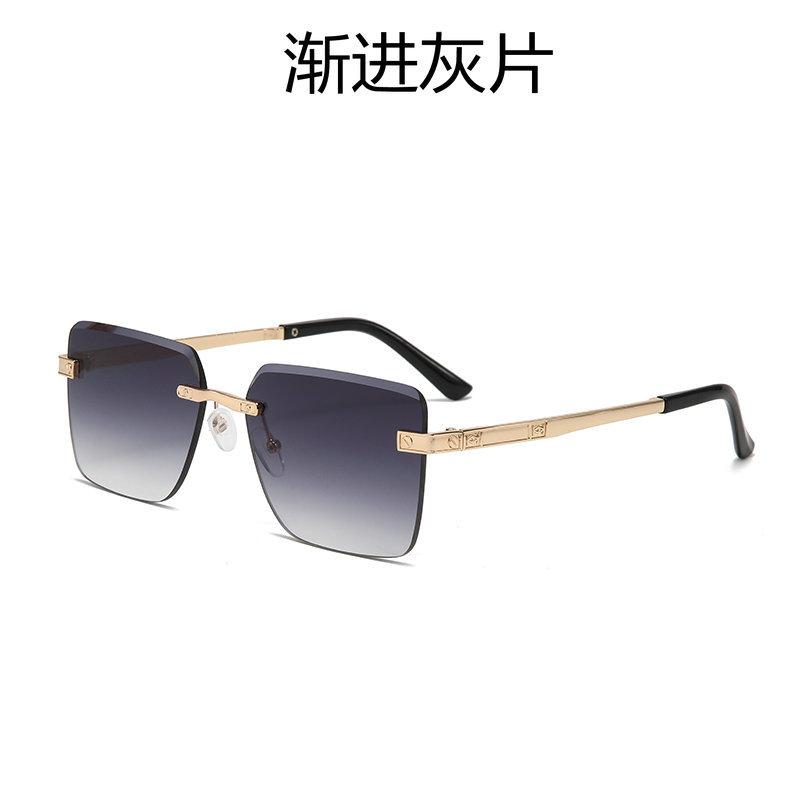 Те же солнцезащитные очки Солнцезащитные очки квадратные без оправы с отделкой постепенно меняющиеся цвета очки