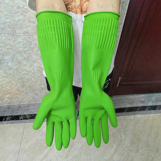 1 Pair Dishwashing Gloves Waterproof Stain-Resistant Non-Slip Design Easy To Clean Heat-Insulated Gloves Kitchen Cleaning Tool