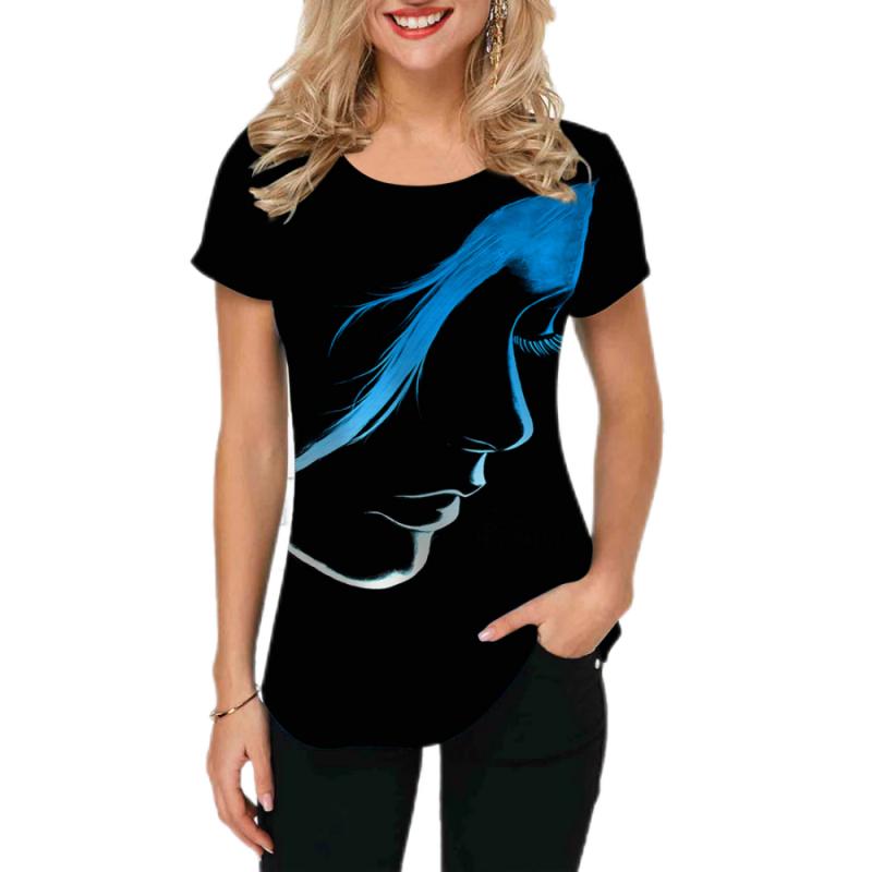 2023 Women T-shirts Abstract Painting Graphic T-shirts Short-Sleeved Tops Fashion Designer Apparle Summer For Ladies Tees New