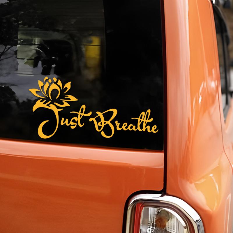 Просто дыши"Креативные и забавные наклейки "Благословение лотоса" для поклонников и любителей мультфильмов, высокое качество для автомобилей, грузовиков, мотоциклов и ноутбуков